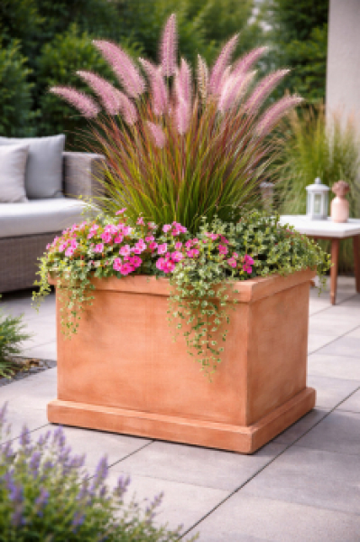 Quadratischer Terracotta Blumenkasten Cassetta Quadrata Masini